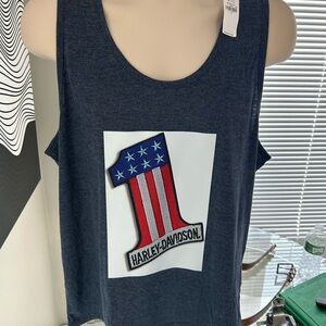Old Navy Dark Blue Graphic Tank Top
